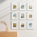 Vittanly 8x10 Picture Frames Set of 9, Shatter Resistant Plexiglass, Display 5x7 Pictures with Mat or 8x10 without Mat, Photo Frames for Wall or Tabletop, Engineered Wood, White by CozyNest Decor
