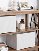 StorageWorks Storage Bins, Fabric Storage Bins for Shelves, Large Storage Baskets with Metal Frame, Closet Baskets and Bins with Handles, Gray and White Stripes, 2-Pack by CozyNest Decor