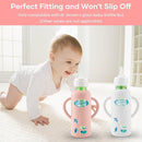 2 Pack Silicone Sleeves for Dr. Brown's Glass Baby Bottles, Anti Breakage Durable Baby Bottle Holder with Easy Grip Handles, Narrow Sleeve with a Cutout, Dishwasher/Freezer/Microwave Safe, 8 oz by TinyTreasures Baby Boutique