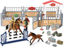 Horse Stable Playset, Horse Toys Set for Girls and Boys with Rider, Farm Animal Figurines Barn Toys, Pretend Play for Kids 3-5 6 7 8-10 Birthday Gifts by GreenHaven Gardens