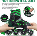 Nattork Blade Roller Skates for Boys with Light Up Wheel, Outdoor & Indoor Illuminating Black Inline Skates for Boys Little Kids Toddler Ages 5-8 4 5 6, Beginners by TinyTreasures Baby Boutique