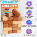 The Original Premium Plush Building Block for Kids - Certified Safe Foam Blocks in Luxuriously Soft Fabric Covers - Set of 24 (Desert) by TinyTreasures Baby Boutique