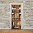 3D Door Wallpaper Self-Adhesive Door Sticker - Wine Cabinet - Door Film Poster Premium PVC Waterproof Wall Sticker for Bedroom Living Room Door Decoration Wallpaper 95 x 200 cm by GreenHaven Gardens