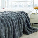 UKELER Soft Faux Fur Throw Blanket Large Solid Reversible Shaggy Blanket Plush Thick Fluffy Blankets Throws for Bed, Couch, Sofa, Office, Camping 60''x80'' Dark Grey by CozyNest Decor