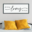 LuZhiQiang All Of Me Loves All Of You Wall Decor Art 40"×15" Master Bedroom Above Over Bed sign Love Quotes Large Framed Wooden Wall Hanging (Black) by CozyNest Decor