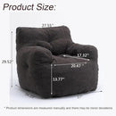 Recaceik Bean Bag Chairs, Tufted Soft Stuffed Bean Bag Chair with Filler, Fluffy Lazy Sofa, Imperial Lounger Giant Bean Bag Chair for Bedroom, Living Room, Dark Black by CozyNest Decor