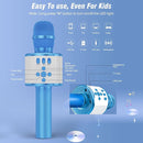BONAOK Karaoke Microphone for Kids & Adults - Bluetooth Microphones Singing Mic with Disco Lights, Echo Effect, Built-in Speaker Portable Karaoke Player for Party Travel Gifts Q78(Blue) by TinyTreasures Baby Boutique