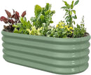 4x2ft Oval Galvanized Raised Garden Bed Kits 16" Tall Outdoor Large Metal Modular Planter Box 9-in-1 Raised Beds for Gardening,Vegetables,Fruits,Flowers & Herbs (Green) by GreenHaven Gardens