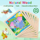 Wooden Puzzles for Toddlers 2-4, 9 Pieces Animal Jigsaw Puzzles for Kids Ages 3-5, Preschool Learning Activities, Learning & Educational Toys, Gifts for Boys, Girls by TinyTreasures Baby Boutique