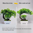 Small Artificial Plants Greenery Desktop Bonsai - Green Plastic Fake Plants for Home Decor, Indoor Bookshelf, Office Desk and Bathroom Room Decor, Tall 8.5" by GreenHaven Gardens