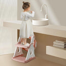 PandaEar Potty Training Seat with Step Stool Ladder, Toddler Toilet Seat for Kids Boys Girls, Comfortable Safe Potty Seat with Anti-Slip Pads Ladder & Bear Design -Pink by TinyTreasures Baby Boutique