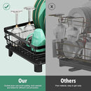MOUKABAL Dish Drying Rack, Dish Rack, Stainless Steel Dish Racks for Kitchen Counter, Dish Drainer with Removable Utensil Holder, Drainboard (Black) by CozyNest Decor