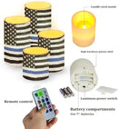 Flameless LED Candles Electric Candles with Remote Timer Control Long Lasting Tealights Fake Candles Set of 4, for Independence Day Party Decoration for July Fourth, American Flag Blue by GreenHaven Gardens