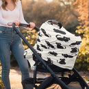 Binienty Cozy Car Seat Covers for Baby Boys Girls,Cartoon Cat Stretchy Infants Carseat Canopies Breathable Soft Infants Stroller Cover Baby Shower Gifts by TinyTreasures Baby Boutique