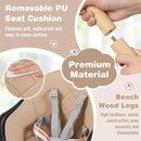 BABY JOY Baby High Chair, 6 in 1 Convertible Wooden High Chair for Babies & Toddlers with Adjustable Legs, Double Removable Tray, Safety Harness & Waterproof PU Cushion (Coffee) by TinyTreasures Baby Boutique