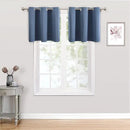 ChrisDowa Small Kitchen Valances for Windows - Grommet Short Thermal Insulated Room Darkening Window Valances Curtains for Living Room (2 Panels, Stone Blue, 52 x 18 Inch) by CozyNest Decor