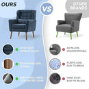 Accent Chair Set of 2, Upholstered Armchair with Pillow, Fabric Single Sofa Chair with Lounge Seat and Wood Legs Accent Chair for Living Room Small Spaces (Dark Blue, Set of 2) by CozyNest Decor