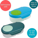 b.box Snack Box (2-pack) Reusable Snack Containers with Lids – Bento Box for Kids & Toddlers, Leakproof Lunch Box, BPA-Free and Dishwasher Safe Snack Container(O'Breeze + Emerald, 1 3/4 Cup) by TinyTreasures Baby Boutique