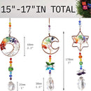 3pcs Rainbow Chakra Crystal Suncatcher Windows Hanging Tree of Life Sun Catchers Decor with Prisms for Car, Feng Shui Charms Decor for Home by GreenHaven Gardens
