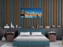 Pyradecor Large Modern New York Cityscape Canvas Wall Art Brooklyn Bridge Night View Canvas Prints Stretched Landscape Pictures Paintings Artwork for Living Room Home Decorations L by CozyNest Decor