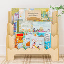 Wooden Kids Bookshelf w/Scalloped Edges- Made in USA- Perfect Height 3-Tier Montessori Shelf- Durable Childrens Bookcase for Kids Room or Playroom- Baby Book Shelf Nursery by TinyTreasures Baby Boutique