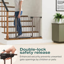 Cumbor 2 Pack 29.7"-51.5" Extra Wide Baby Gate for Stairs, Mom's Choice Awards Winner-Dog Gates for Doorways, Pressure Mounted Walk Through Pet Gate Indoor, Safety Auto-Close Child Gate for Kid,Brown by TinyTreasures Baby Boutique