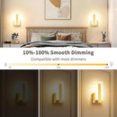 Joosenhouse Modern LED Wall Sconce Set of 2, Dimmable Hardwired Bathroom Vanity Light Indoor Wall Sconce for Hallway, Bedroom, Study, Living Room, 9.76 Inch Brass Wall Lights by CozyNest Decor