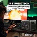 Portable Power Station 600W 665.6Wh LiFePO4 Battery Backup Solar Generator with 2x 600W AC Outlets(Surge 1800W),LED Lights,Music Player&UPS Function for Home,RV,Campinp by TinyTreasures Baby Boutique
