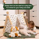 Wossen® Wooden Baby Play Gym Set and PlayTent Cover, Naturel Baby Gym, Reliable Toys, Ergonomic and Multipurpose Use, Mat and Play Tent Cover, Newborn Gift for Baby Girl and Boy by TinyTreasures Baby Boutique