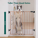 Babelio 34" Extra Tall Baby/Dog Gate with No Threshold Design Walk Thru Door, 26-43" Auto Close Safety Gate for Babies, Elders and Pets, Fits Doorways, Stairs, and Entryways, Brown Wood Pattern by TinyTreasures Baby Boutique