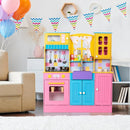 Kids Kitchen Playset, Wooden Pretend Play Kitchen for Kids w/Faucet, Sink, Stove, Oven, Curtains, Cookware, Storage Cabinets, Toddler Role Play Toy Kitchen Set Gift for Girls Boys Ages 3+ by TinyTreasures Baby Boutique