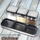 XIUDI Condiment Seal Jar Spice Container with Lids and Spoons，Clear Glass Condiment Canisters Pots Seasoning Box Salt Container Sugar Bowl Set of .Used in Kitchen, Coffee Table,Set of 3 by CozyNest Decor
