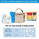 Breastmilk Cooler Bag with Ice Pack Fits 6 Baby Bottles Up to 5 Ounce, Baby Bottle Bag with Shoulder Strap for Nursing Mom Daycare, Cream by TinyTreasures Baby Boutique