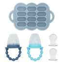 WeeSprout Baby Food Feeder Set - 2 Silicone Feeders & Reusable Freezer Tray with Lid - BPA-Free Fresh Fruit & Veggie Pacifier for Babies & Toddlers - Double as Teething Toys - Dishwasher Safe by TinyTreasures Baby Boutique