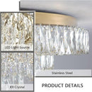 Modern Crystal Chandeliers for Dining Room LED Light Fixture Close to Ceiling Chandelier Flush Mount Ceiling Light Dimmable Lamp with Remote for Living Room Bedroom Hallway by CozyNest Decor
