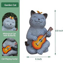 Cat Garden Statue Outdoor Decor, Cat Sculpture with Guitar and Butterfly for Yard Lawn Patio Balcony, Birthday Housewarming Gifts for Mom, Grandma, Women, 8.8 inch, Resin by CozyNest Decor