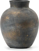 SIDUCAL Ceramic Decorative Flower Vase | 6 Inch Pottery Rustic Farmhouse | Boho | Terracotta Vase for Home Decor, Table, Living Room, Bathroom, Shelf, Mantel Decoration, Bronze by GreenHaven Gardens