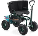 VEVOR Rolling Garden Seat with Wheels, Gardening Stool with Height Adjustable & 360°Swivel Seat, Ergonomic Backrest & Tool Storage, 400lbs Weight Capacity, Garden Scooter Wagon Cart for Yard, Patio by GreenHaven Gardens