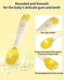Deejoy Toddler Utensils, Self-feeding Flatware Set withTravel Case, Baby Spoons and Forks with Silicone Bendable Handle, Easy Grip Heat-Resistant, Ideal for Kids, Stage 2 (Yellow) by TinyTreasures Baby Boutique