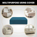 PrinceDeco Couch Cushion Cover Cushion Slipcover for Chair Sofa Cushion Furniture Protector Seat Cushion Sofa Cover for Dog Pet Kid with Elastic Straps Width Up to 29.5", Deep Teal by CozyNest Decor
