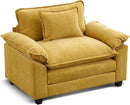 URRED Modular Sectional Sofa Comfy Cloud Couch, Modern Chenille Sofa Sleeper Deep Seat Couches with Ottoman/Pillows for Living Room (Yellow, 53'') by CozyNest Decor
