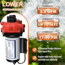 Dreyoo Water Diaphragm Pump, 115V AC, 5.5 GPM, 60 PSI Rated Pressure, 1/2" Threaded MNPT Self Priming Diaphragm Pressure Pump with Pressure Switch for Home, RV, Garden Agricultural Irrigation (Orange) by GreenHaven Gardens