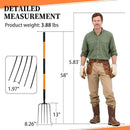 5 Tine Pitchfork for Gardening, Heavy Duty Pitchfork with Fiberglass Handle, Garden Fork for Mulching, 58 Inches by GreenHaven Gardens