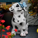 Dog Garden Figurines Outdoor Decor Solar Statue with LED Lights for Patio Lawn Yard Art Decoration Housewarming Garden Gift