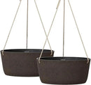 La Jolie Maison Large Hanging Planters - 12 Inch Outdoor Flower Pots, Hanging Garden Planters Set of 2, Iron Color by GreenHaven Gardens
