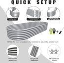 1 Pack 8x3x1.5FT Galvanized Raised Garden Bed Kit Oval Metal Ground Planter Box Outdoor Bottomless Planter Raised Beds for Vegetables Flowers Herbs Fruits, Gray by CozyNest Decor