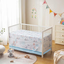 4 Piece Crib Bedding Set for Boys Girls, Infant Toddler Nursery Baby Bedding Sets Includes Cartoon Quilt, Fitted Crib Sheet, Crib Skirt and Plush Elephant Toy by TinyTreasures Baby Boutique