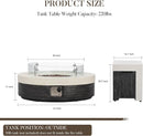 COSIEST 42" Outdoor Propane Fire Pit Table w Tank Cover & Wind Guard, Round Gas Fire Pit Table with Concrete & Wood Grain Design, 50000BTU CSA Certified Fire Tables for Patio, Backyard, Garden by GreenHaven Gardens