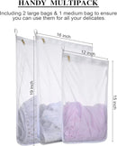 Reusable Mesh Laundry Bags, Delicates Garment Washing Bags for Travel/College, Durable Zipper Closure (2 Large 1 Medium) by TinyTreasures Baby Boutique