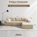 ovios 104" Cloud Sectional Couch with L-Shape Chaise,Modern Modular Sofa with Deep Seat, Upholstered Couches for Living Room Bedroom,No Assembly Required, Beige (Plush Corduroy Fabric) by CozyNest Decor